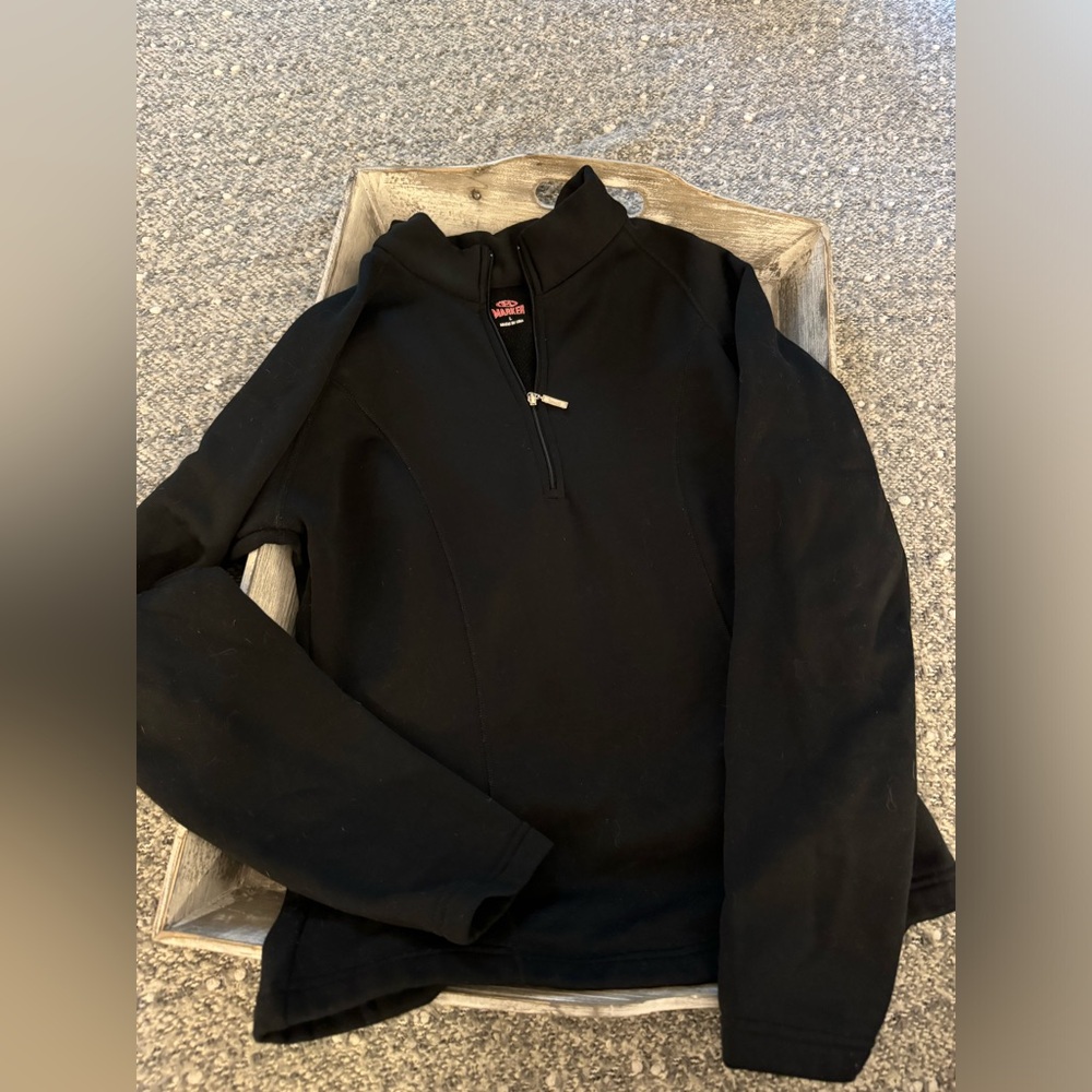 MARKER, black quarter zip sweater, long-sleeve, size L - runs small